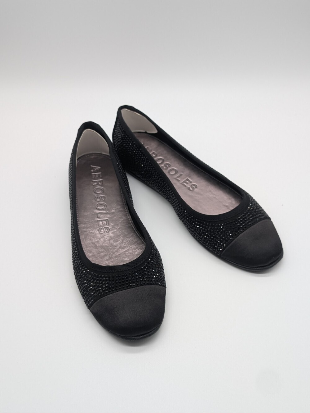 Aerosoles Women's Size 7 Black Rhinestone Beaded Flats